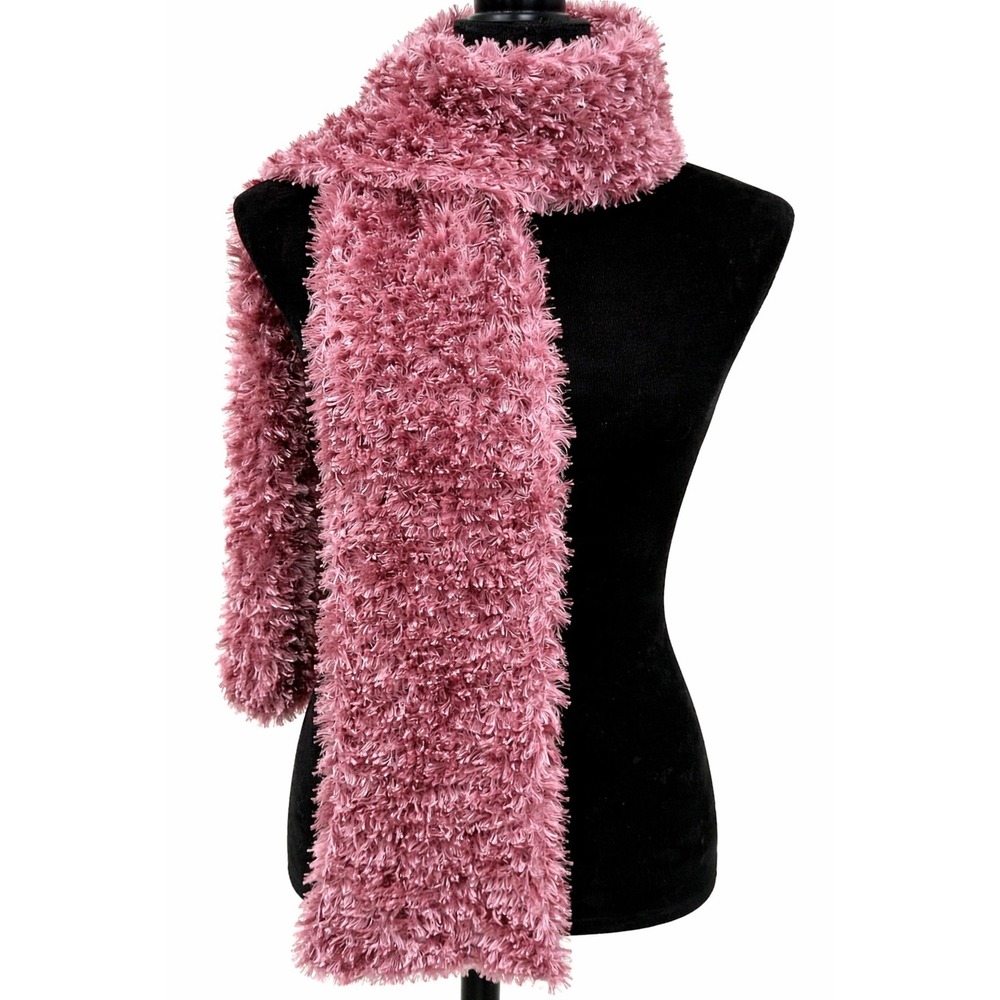 Cejon Women's Rectangular Textured Fuzzy Winter Fashion Scarf One Size Purple